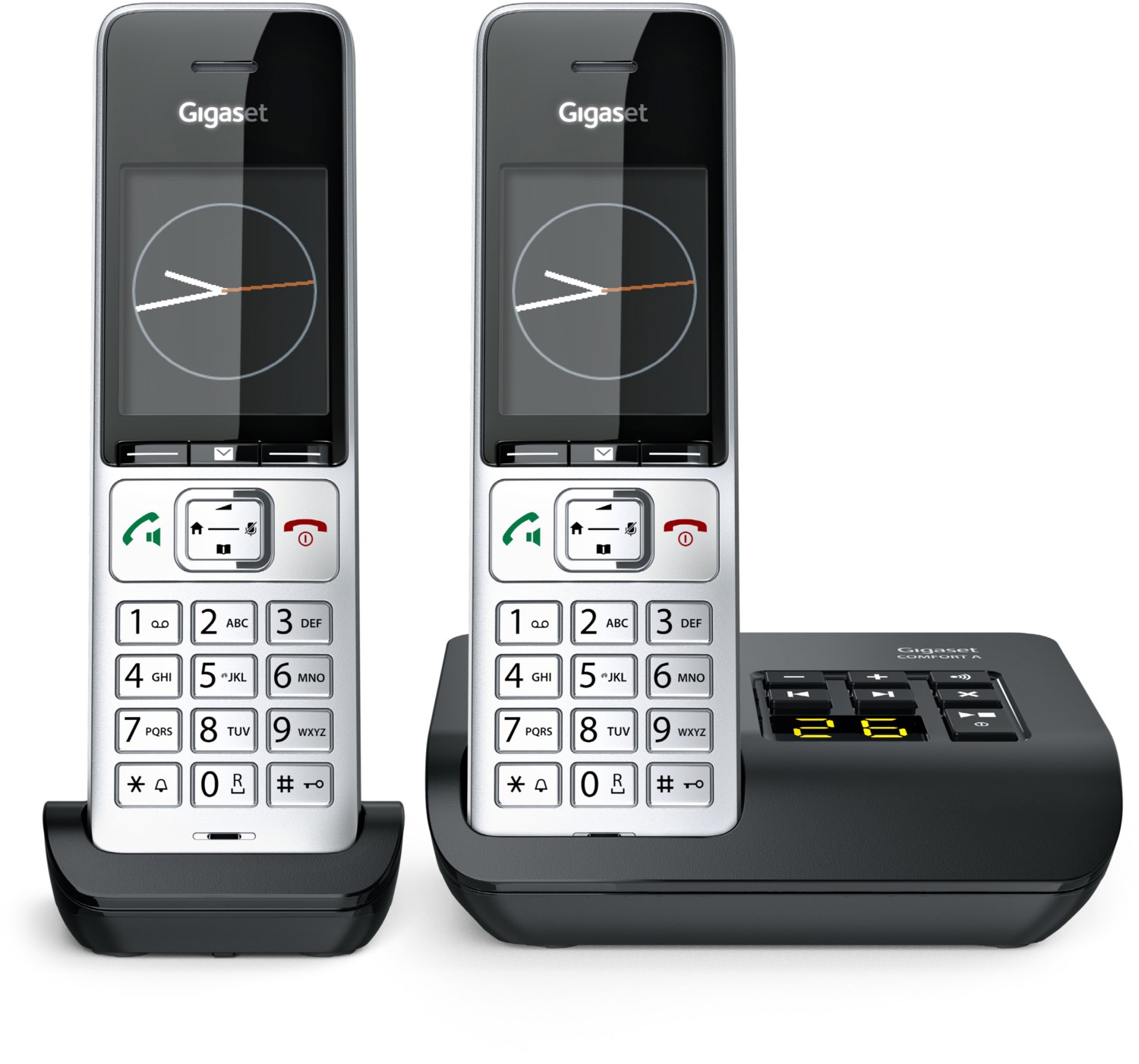 Comfort 500A duo Schnurlostelefon mit Anrufbeantworter silber/schwarz