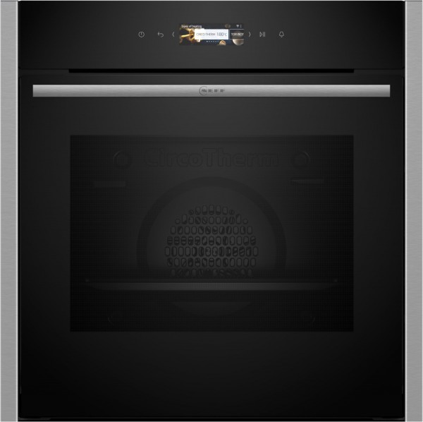 B24CR31N0 Einbaubackofen edelstahl, 71 l, Pizza-Stufe, schnelles Vorheizen, Hefeteig-Gärstufe, Brotback-Stufe, WLAN, Rückwand katalytisch beschichtet