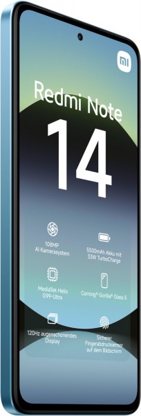 Xiaomi Redmi Note 14 (6GB+128GB) Smartphone ocean blue | EURONICS