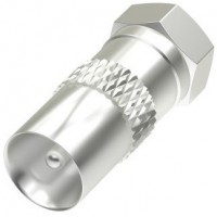 F-Stecker>Koax-Stecker silber