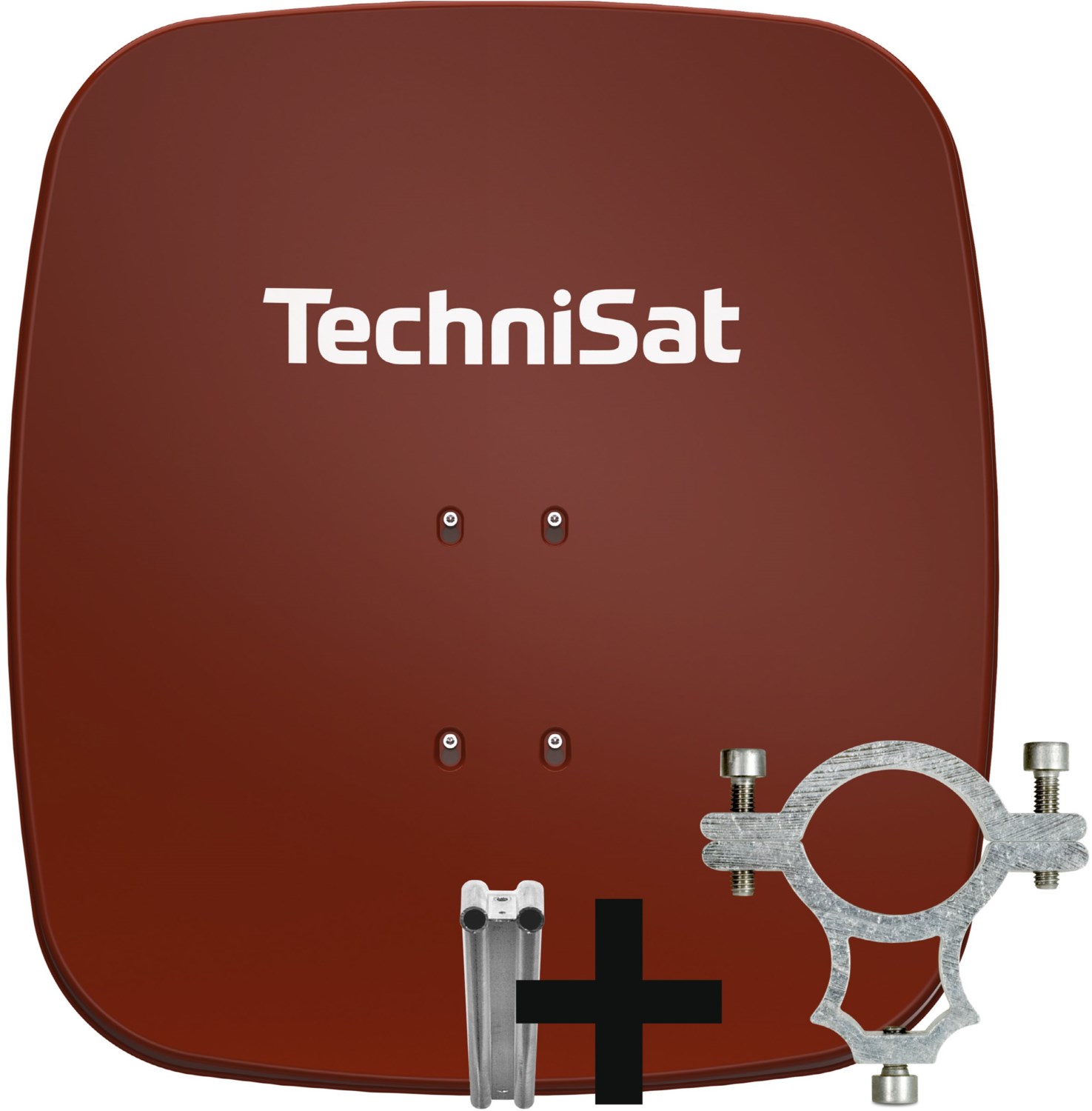 SATMAN 65 Plus Satelliten-Reflektor inkl. LNB-Halteschelle schiefergrau