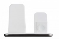 3-in-1 drahtlos Ladestation für iPhone/Apple Watch/AirPods weiß/grau