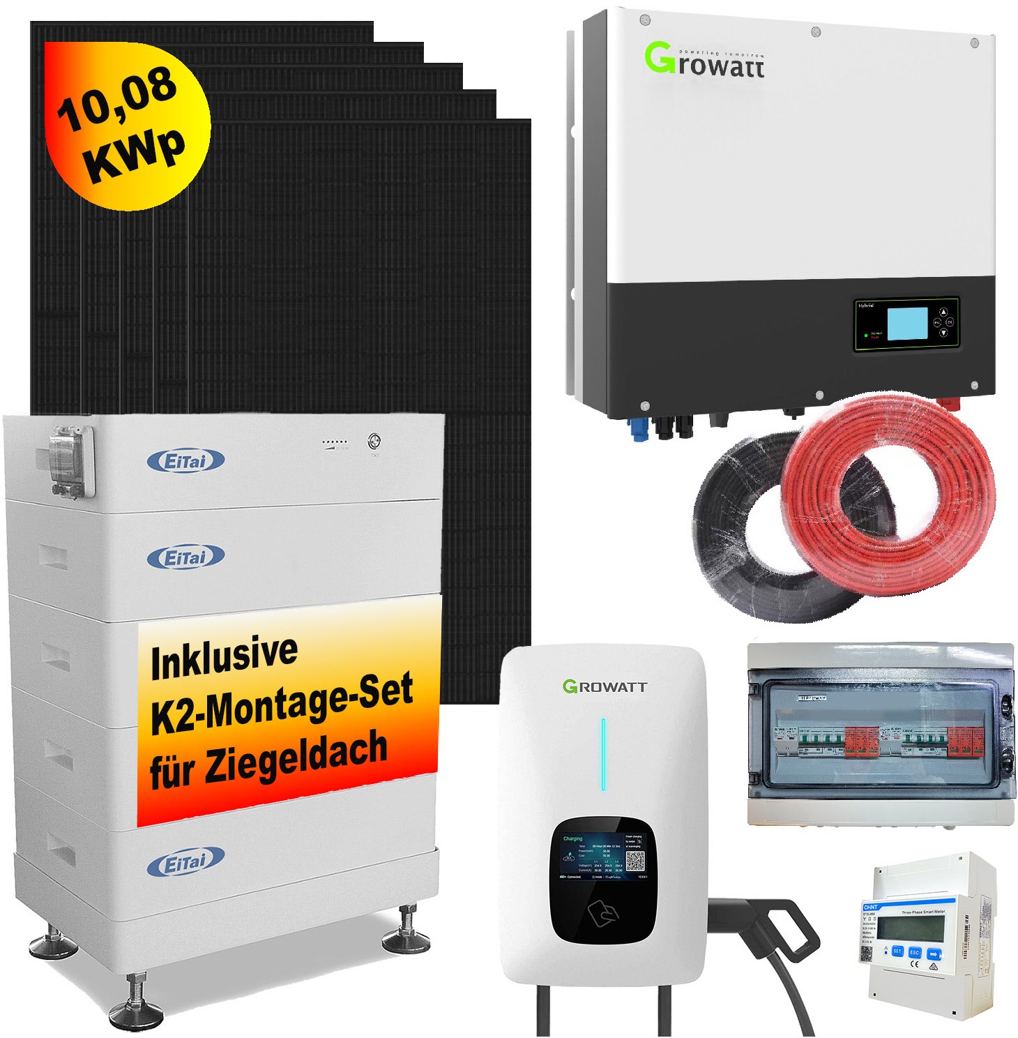 Image of Solaranlage Komplettset 10,8KWp grau/schwarz