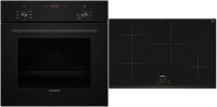 EQPOWER35I Herdset mit Induktionskochfeld bestehend aus HB013FBB1 + EH83KBEB5E schwarz + rahmenlos