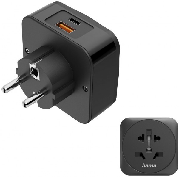 Reiseadapter (Welt>Europa) schwarz