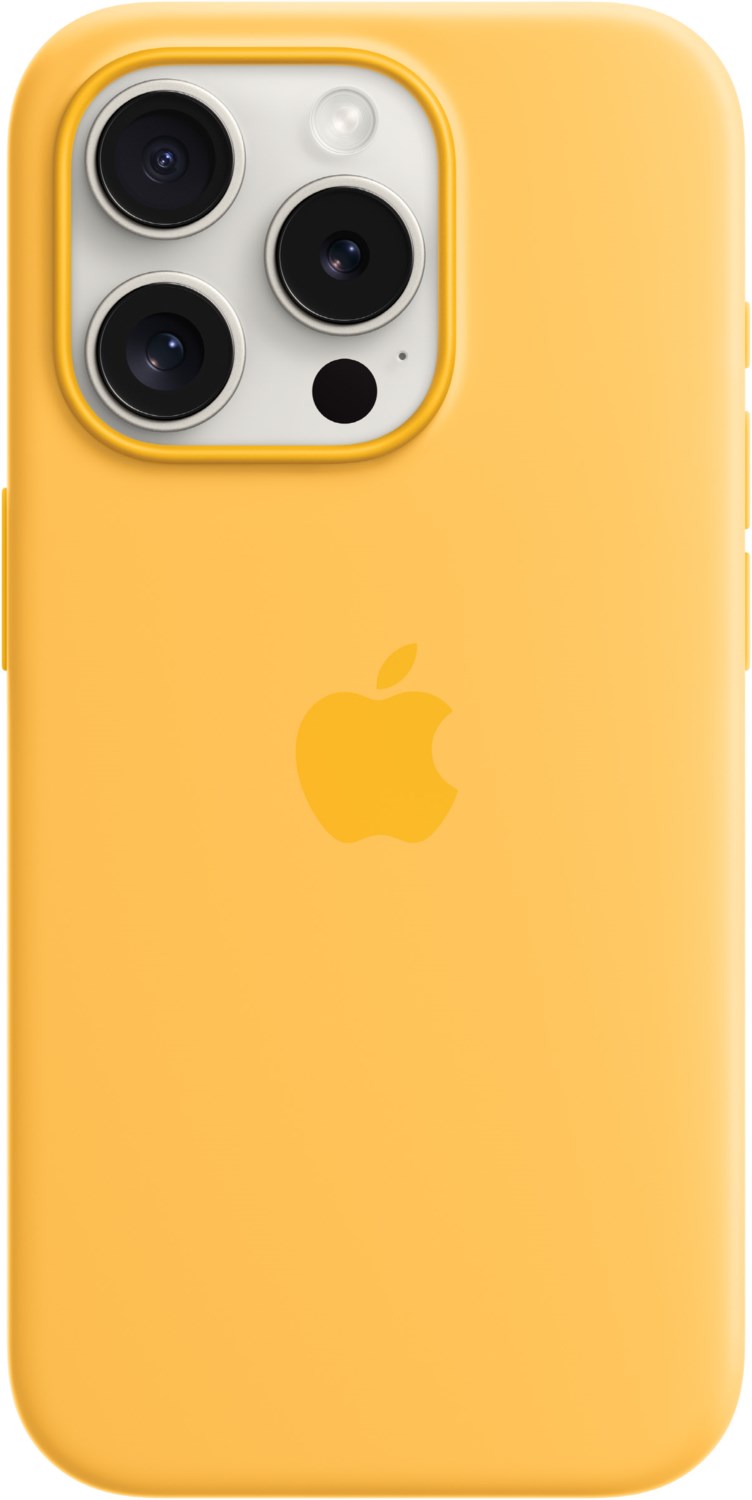 Silikon Case mit MagSafe für iPhone 15 Pro warmgelb