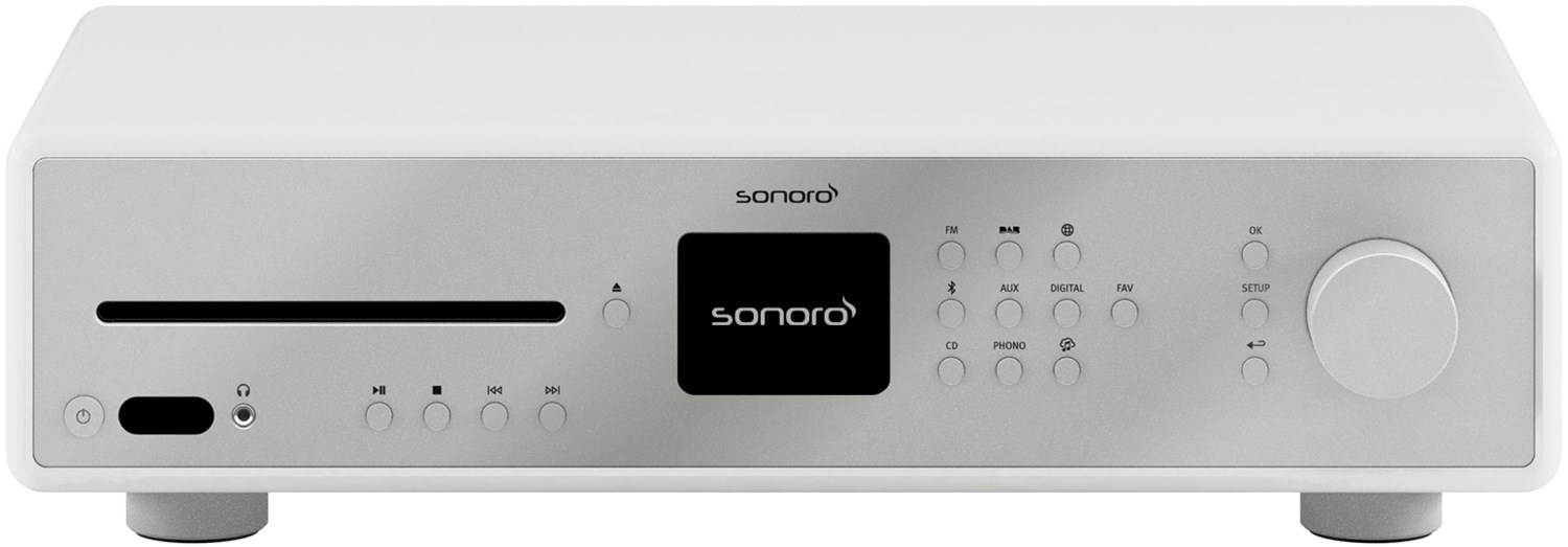 MAESTRO CD-Receiver mit Internetradio weiß matt/silber