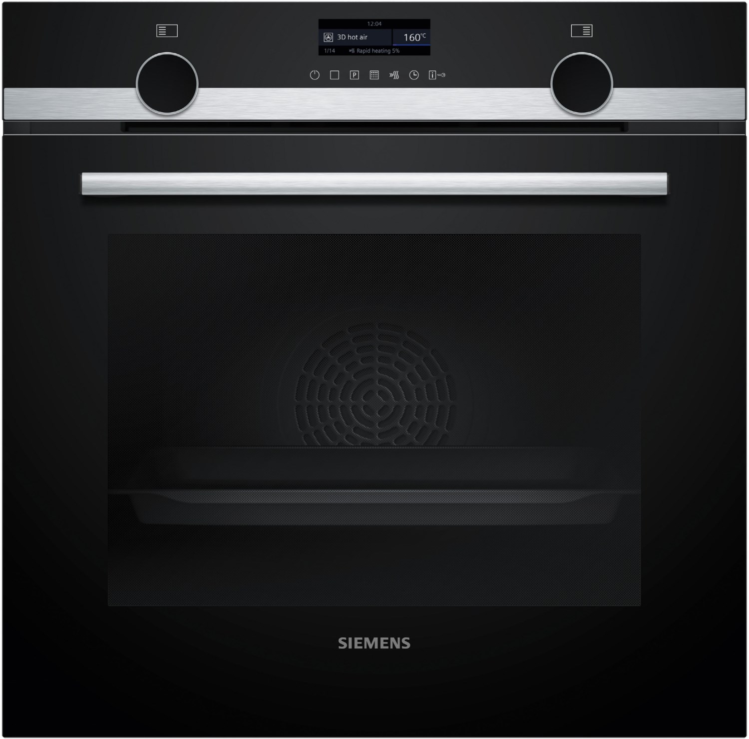 HB579GBR3 Einbaubackofen edelstahl, 71 l, Pizza-Stufe, schnelles Vorheizen, pyrolytische Selbstreinigung, 59,4 cm breit, A+, iQ500