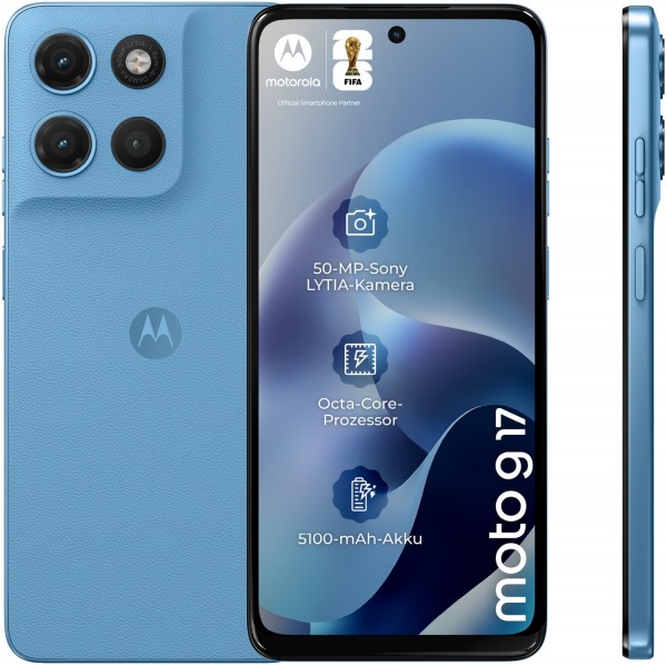 moto g17 PANTONE alaskan blue, 128 GB Speicher, 4 GB RAM, 50 MP Kamera, 6,72 Zoll Display, 56,97 Std. Akku, LTE, Android