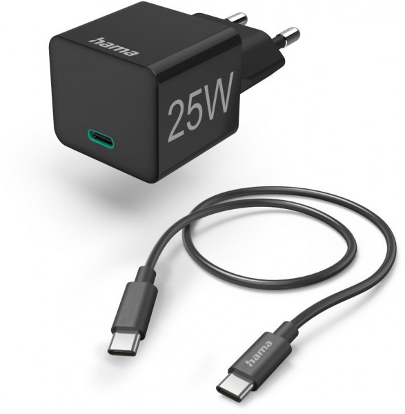 Mini-Schnellladegerät USB-C (25W) schwarz