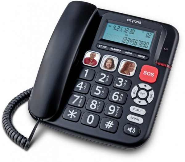 KFT20 schnurgebundenes Seniorentelefon schwarz
