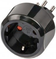 Reiseadapter mit Schutzkontakt für Europa/Schweiz schwarz
