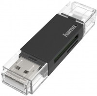 USB-Kartenleser OTG, USB-A+Micro-USB, SD/microSD schwarz