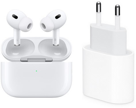 Image of AirPods Pro (2nd Gen.) Bundle True Wireless Kopfhörer mit USB-C Power Adapter (20W)