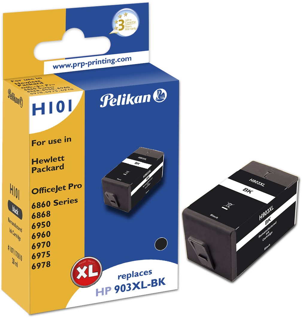 Image of H101 Tintenpatrone ersetzt HP T6M15AE schwarz
