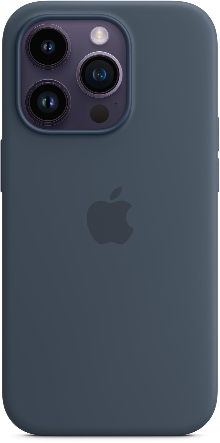 Silikon Case mit MagSafe für iPhone 14 Pro sturmblau