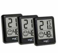 Thermo-/Hygrometer 3er Set schwarz