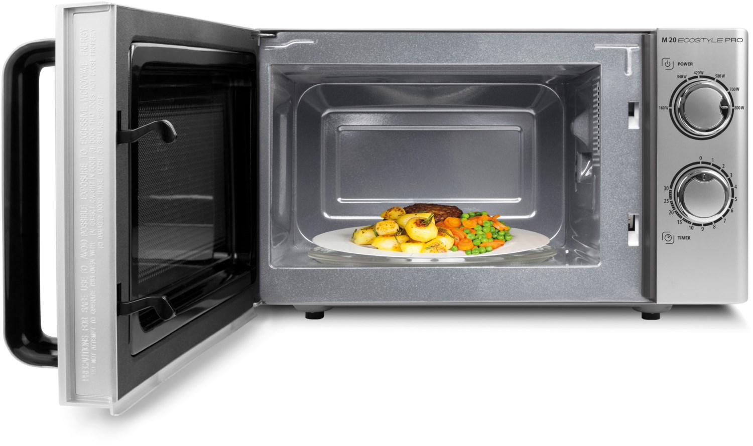M 20 Ecostyle Pro Solo-Mikrowelle silber