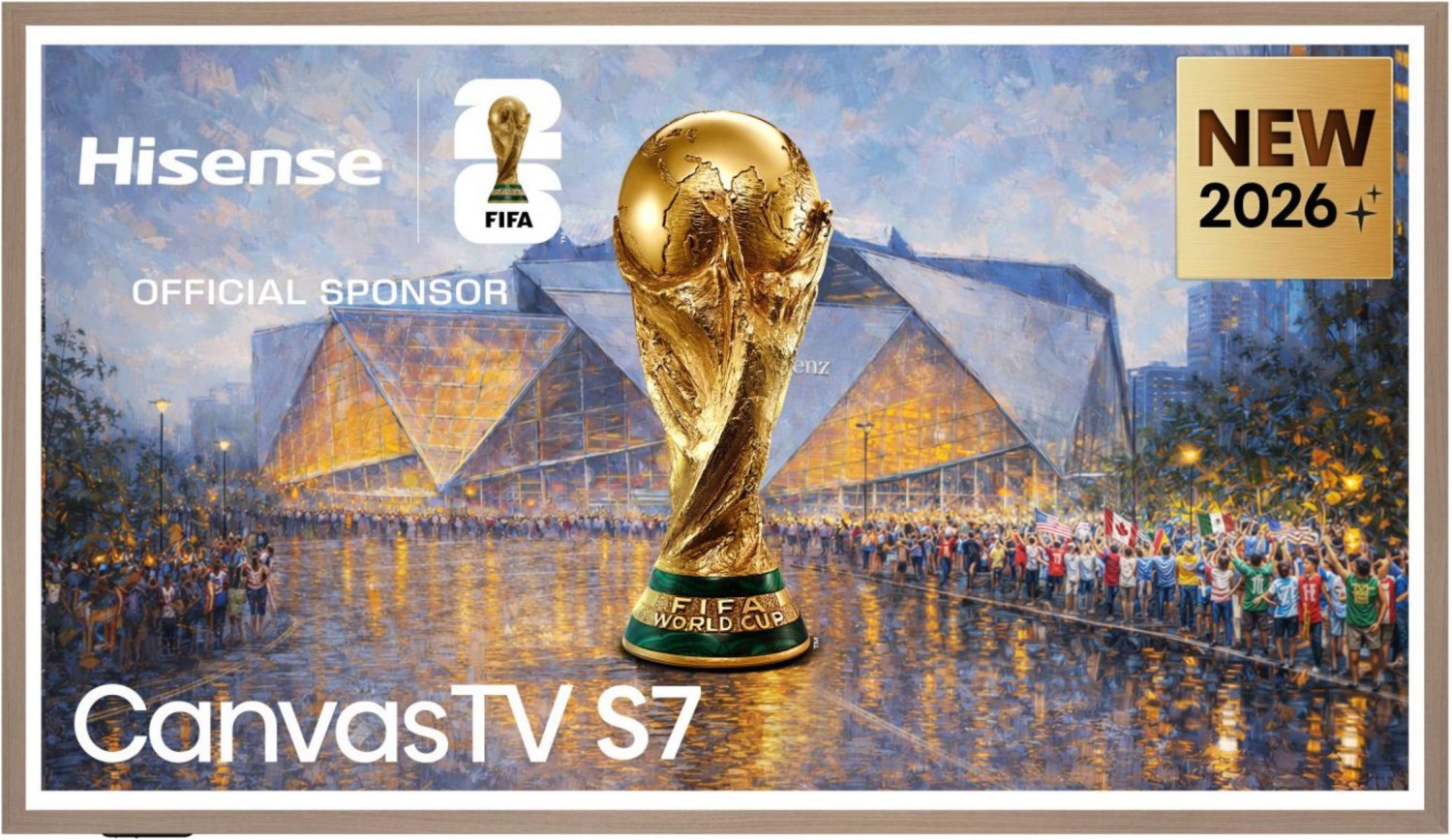 55S7DS 139 cm (55") Canvas TV wallnuss, 4K Ultra HD, LCD, Smart-TV, 144 Hz, DVB-T2/DVB-C/DVB-S2, Sprachsteuerung
