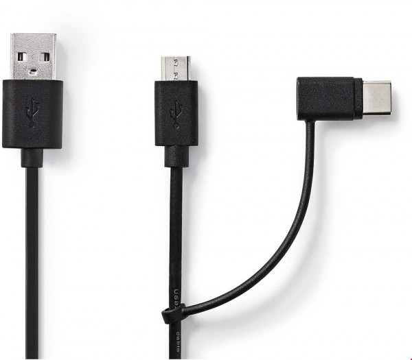 2in1 Sync &amp; Charge USB Kabel (1m) schwarz
