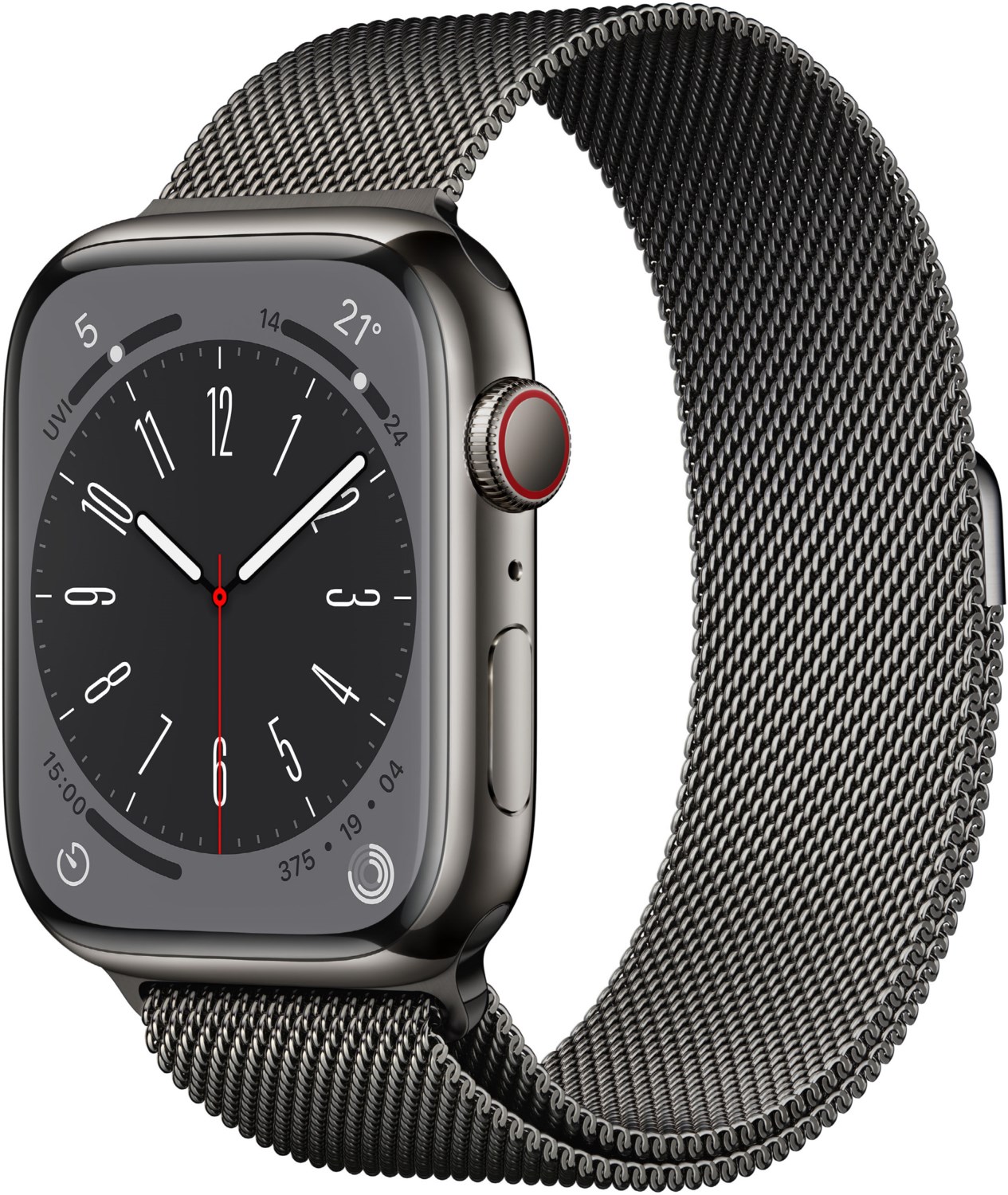 Image of Watch Series 8 (45mm) GPS+4G Edelstahl mit Milanaise Armband graphit/graphit
