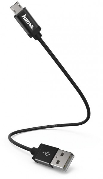 Lade-Sync-Kabel Micro-USB (0,2m) schwarz