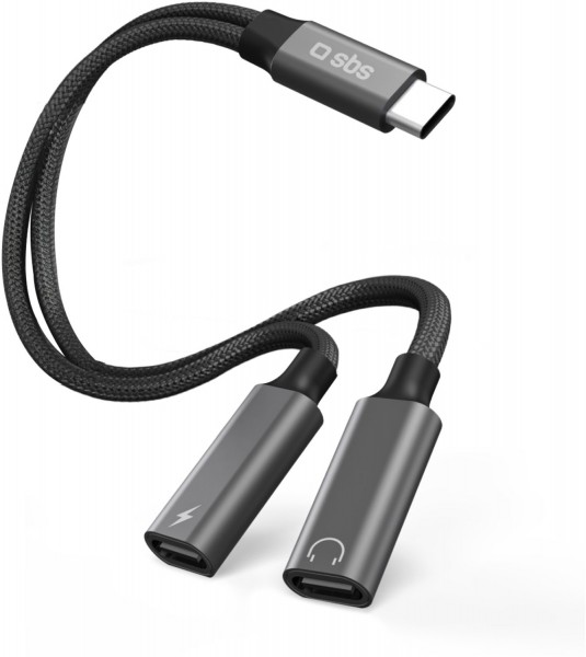 USB Type-C > 2x USB Type-C Adapter schwarz