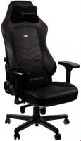 HERO Echtleder Büro/Gaming Stuhl schwarz/schwarz