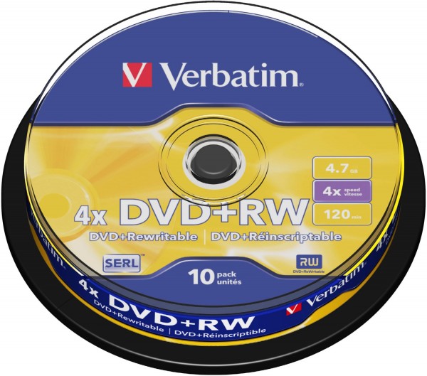 DVD+RW SERL 4x 4.7GB (10er Spindel)
