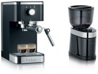 ES 402 Salita + CM 202 Siebträgermaschine + Kaffeemühle schwarz