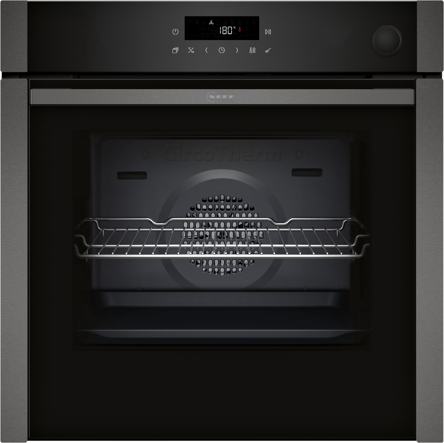 B6AVJ7AG3 Backofen mit Dampfunterstützung graphit, 71 l, Pizza-Stufe, schnelles Vorheizen, pyrolytische Selbstreinigung, 59,4 cm breit, A+