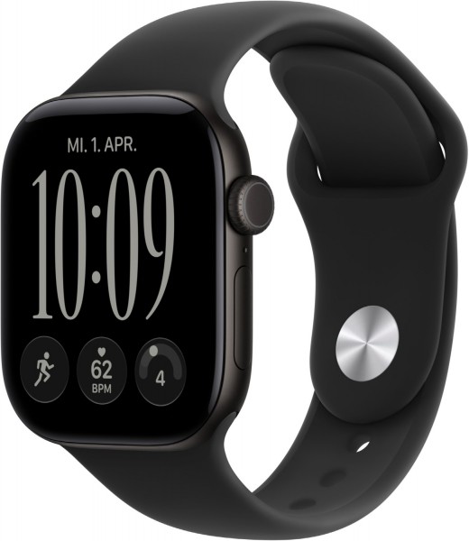 Apple Watch Series 12 (42mm) GPS+5G Smartwatch Alu mit Sportarmband M/L schwarz/schwarz