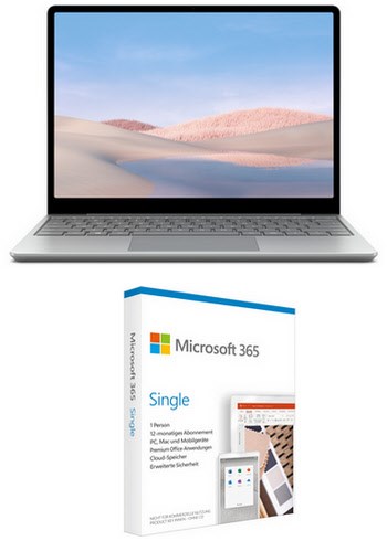 Surface Laptop Go (i5/128GB) 31,5 cm (12,4´´) Notebook platin inkl. 365 Single FPP