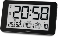 Kuba Tischuhr mit Thermometer/Hygrometer schwarz