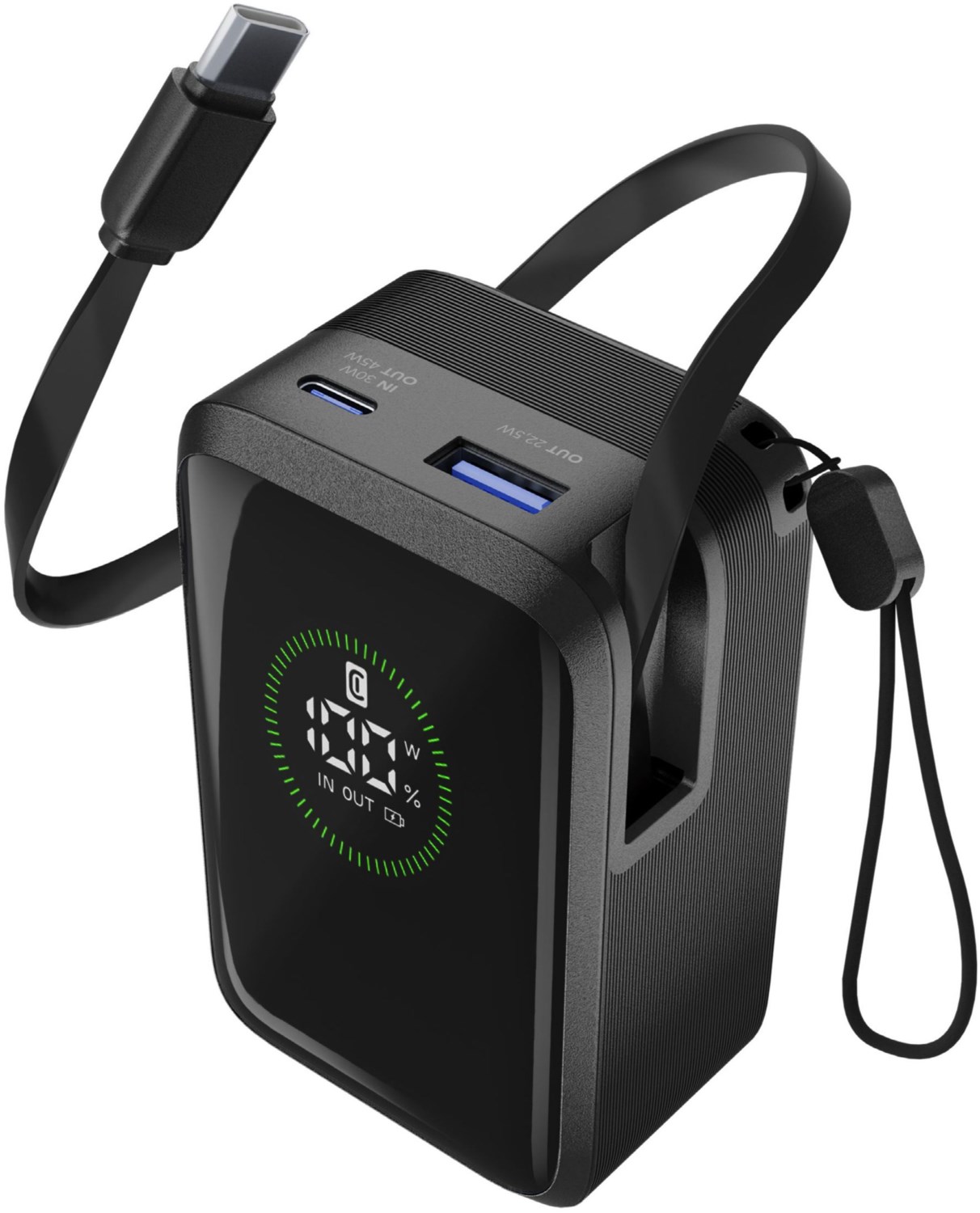 Retractable Power (20.000mAh) Powerbank schwarz