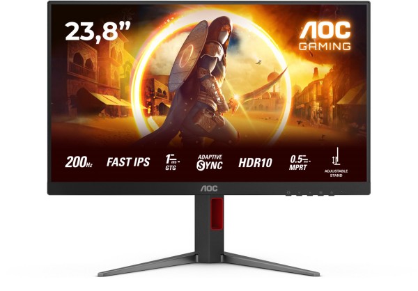 24G4HA 61 cm (24") Gaming Monitor schwarz/rot, Widescreen Full HD (1920x1080), 0,5 ms Reaktionszeit
