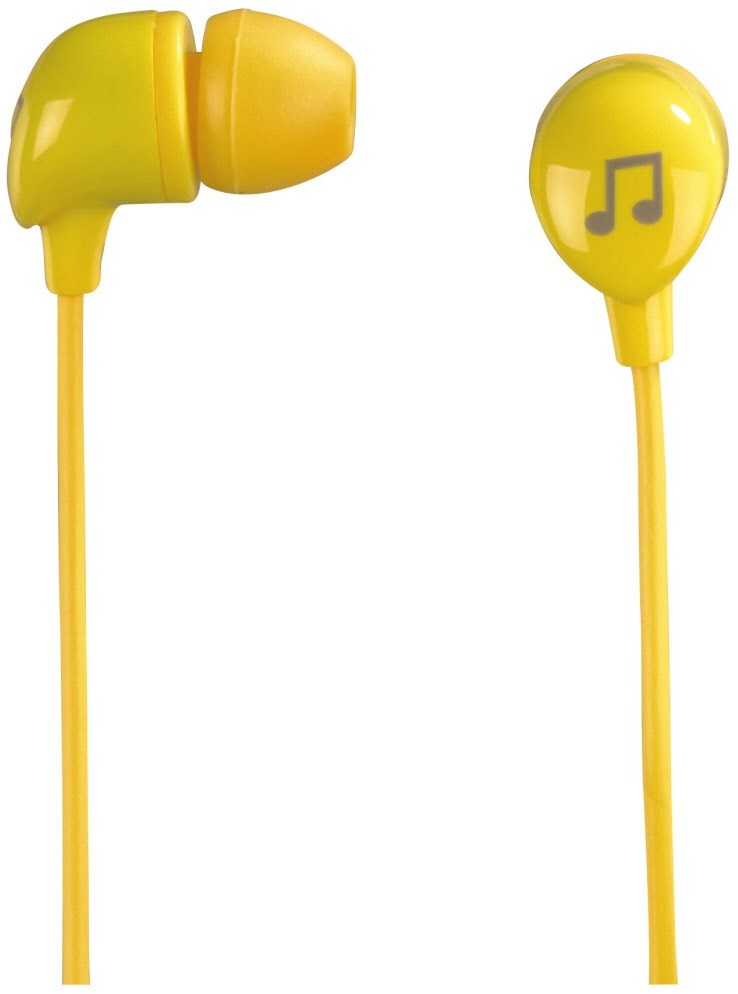 In-Ear-Headset In-Ear-Kopfhörer mit Kabel gelb