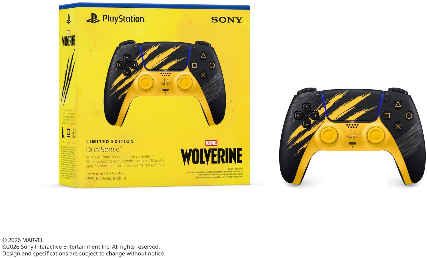 Sony PlayStation 5 DualSense Kabelloser Controller Wolverine Battle Yellow Limited Edition