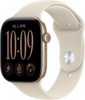 Apple Watch Series 12 (46mm) GPS Smartwatch Alu mit Sportarmband M/L lichtgold/sand