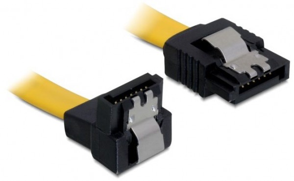 SATA unten/gerade Metall (50cm) gelb