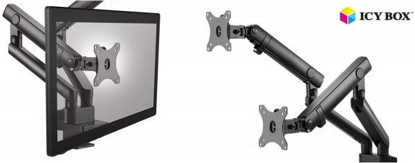 Monitorständer mit Tischhalterung für 2 Monitore bis 32"