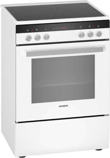 HK9R3A220 Elektroherd mit Glaskeramikfeld weiß, 66 l, Pizza-Stufe, schnelles Vorheizen, Rückwand katalytisch beschichtet, 60 cm breit, A, iQ100