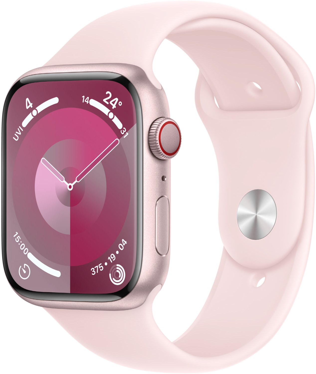 Image of Watch Series 9 (45mm) GPS+4G Smartwatch Aluminium mit Sportarmband S/M rosé/hellrosa