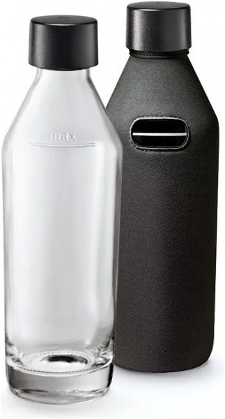 Glaskaraffe (800ml) + Bottle Shirt Wasser Zu-/Aufbereiter-Zubehör für Joy grau