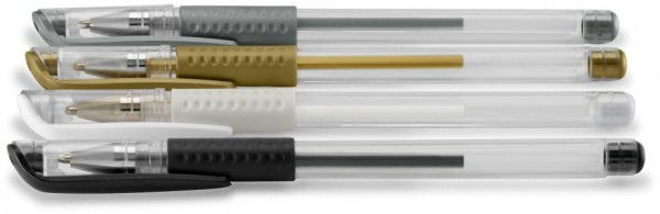 Gelschreiber Classic 4er Set gold/schwarz/silber/weiß