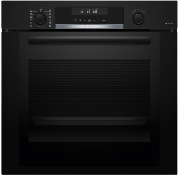 HBG378AB3 Einbaubackofen schwarz, 71 l, Pizza-Stufe, schnelles Vorheizen, pyrolytische Selbstreinigung, 59,4 cm breit, A+, Serie 6