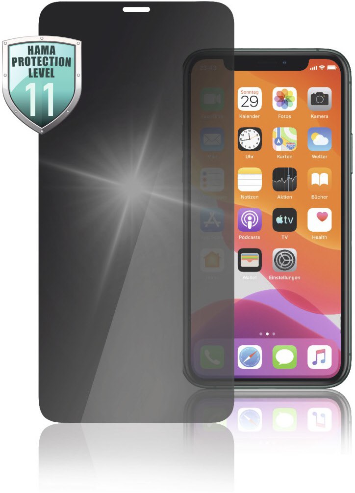 Displayschutzglas Privacy für iPhone XR/11 transparent