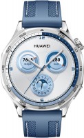 Watch GT5 (46mm) Smartwatch blaues Gewebearmband silber