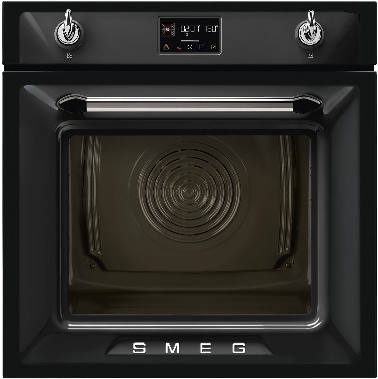 SOP6902S2PN Elektro-Backofen mit Dampfgarer schwarz, 68 l, Pizza-Stufe, schnelles Vorheizen, Hefeteig-Gärstufe, pyrolytische Selbstreinigung