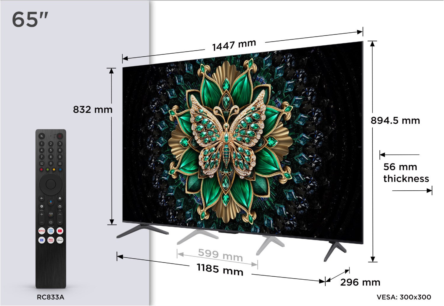 65C69K 164 cm (65&quot;) QD-Mini LED-TV brushed metal / F